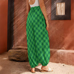 Irish Green Buffalo Plaid Print Harem Pants