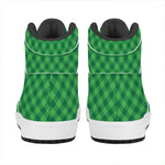 Irish Green Buffalo Plaid Print High Top Leather Sneakers