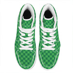 Irish Green Buffalo Plaid Print High Top Leather Sneakers