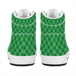 Irish Green Buffalo Plaid Print High Top Leather Sneakers