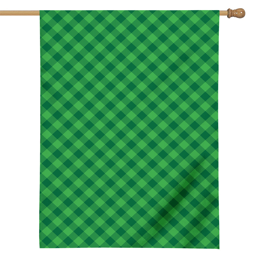 Irish Green Buffalo Plaid Print House Flag