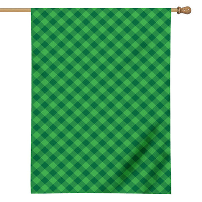 Irish Green Buffalo Plaid Print House Flag