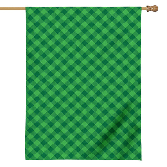 Irish Green Buffalo Plaid Print House Flag