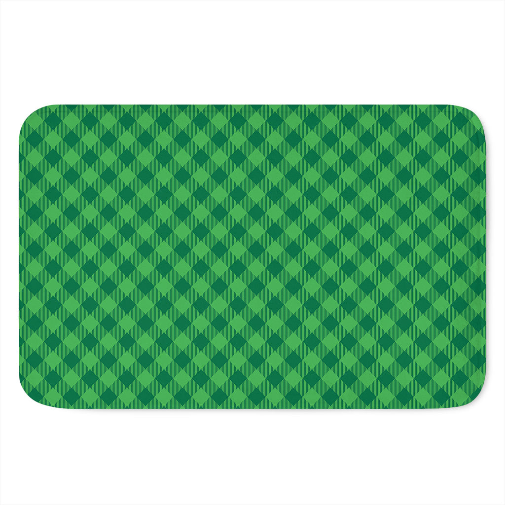 Irish Green Buffalo Plaid Print Indoor Door Mat