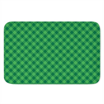Irish Green Buffalo Plaid Print Indoor Door Mat