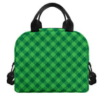 Irish Green Buffalo Plaid Print Insulated Lunch Bag