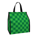 Irish Green Buffalo Plaid Print Insulated Lunch Tote
