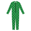 Irish Green Buffalo Plaid Print Jumpsuit