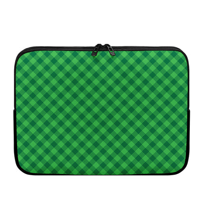 Irish Green Buffalo Plaid Print Laptop Sleeve