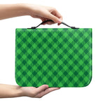 Irish Green Buffalo Plaid Print Leather Bible Cover