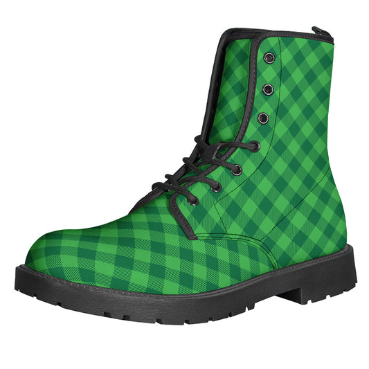 Irish Green Buffalo Plaid Print Backpack