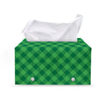 Irish Green Buffalo Plaid Print Leather Tissue Box Cover