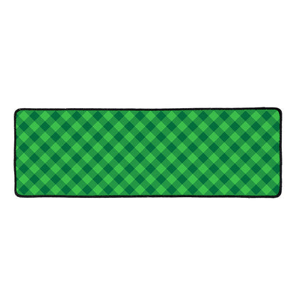 Irish Green Buffalo Plaid Print Long Kitchen Mat