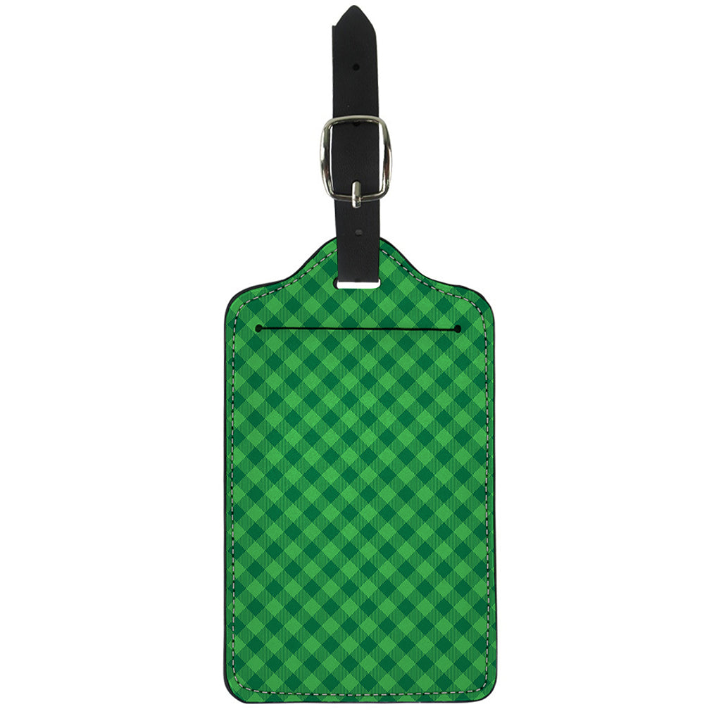 Irish Green Buffalo Plaid Print Luggage Tag