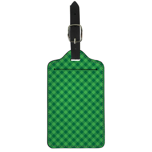Irish Green Buffalo Plaid Print Luggage Tag