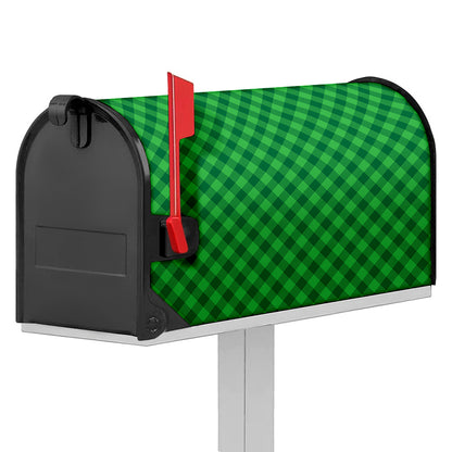 Irish Green Buffalo Plaid Print Mailbox Cover