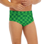 Irish Green Buffalo Plaid Print Men's Briefs