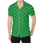 Irish Green Buffalo Plaid Print Men's Shirt