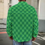 Irish Green Buffalo Plaid Print Men's Shirt Jacket