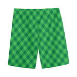 Irish Green Buffalo Plaid Print Men's Sports Shorts