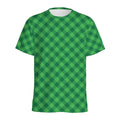 Irish Green Buffalo Plaid Print Men's Athletic T-Shirt