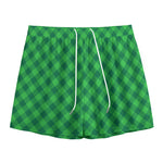 Irish Green Buffalo Plaid Print Mesh Shorts
