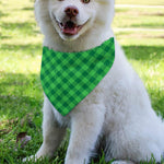 Irish Green Buffalo Plaid Print Over The Collar Dog Bandana