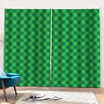 Irish Green Buffalo Plaid Print Pencil Pleat Curtains