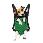 Irish Green Buffalo Plaid Print Pet Carrier Backpack