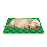 Irish Green Buffalo Plaid Print Pet Cooling Mat Cover