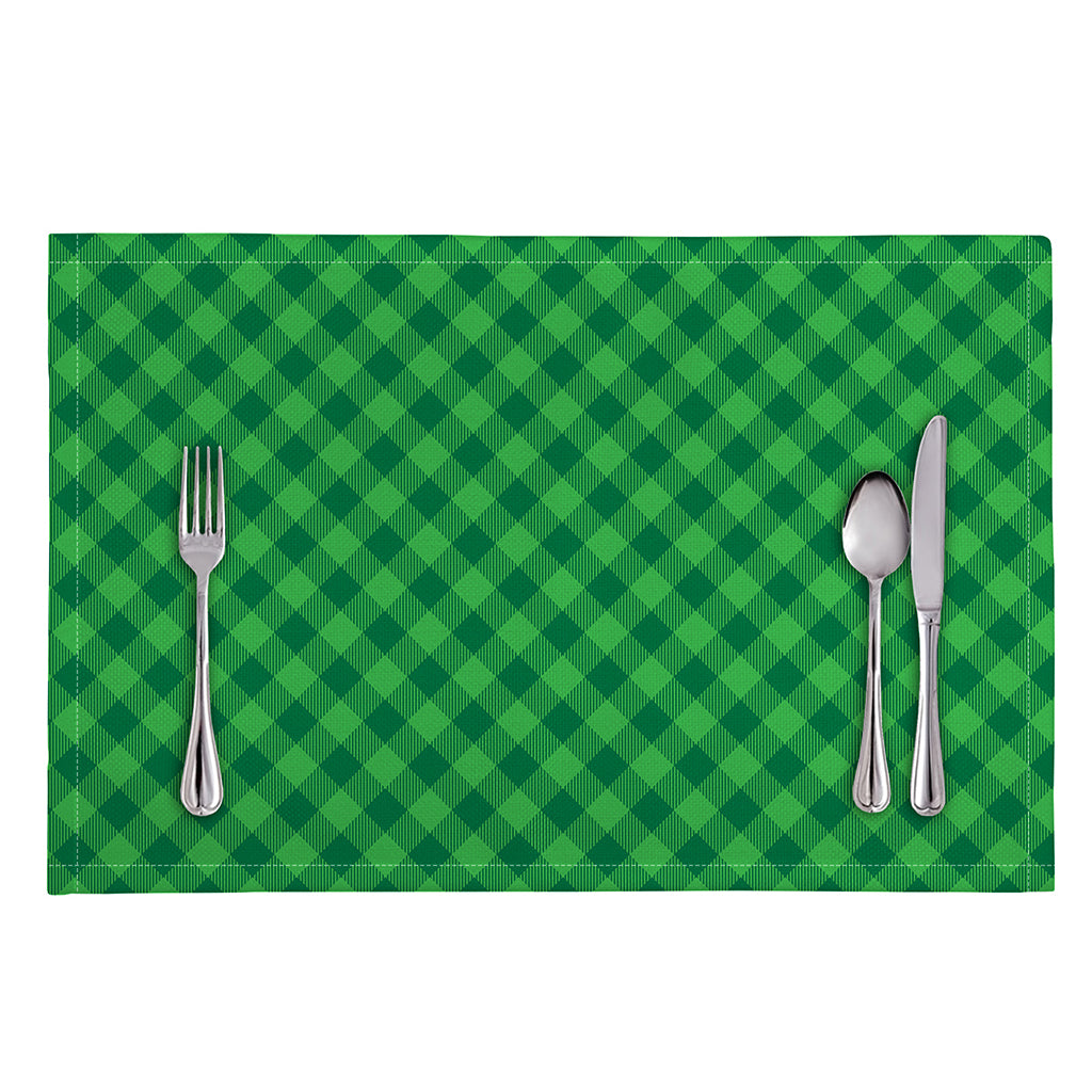 Irish Green Buffalo Plaid Print Placemat