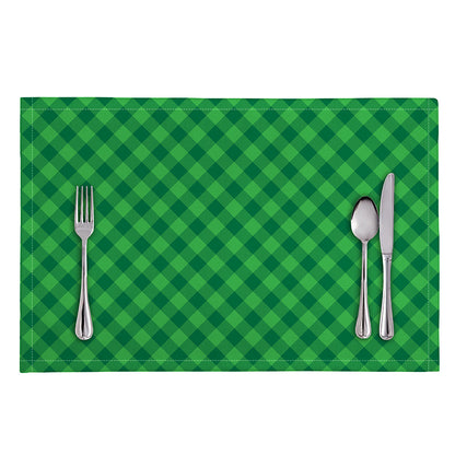 Irish Green Buffalo Plaid Print Placemat