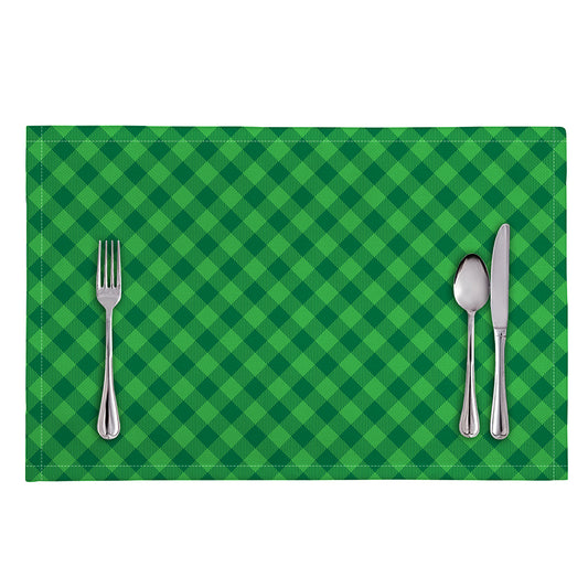 Irish Green Buffalo Plaid Print Placemat