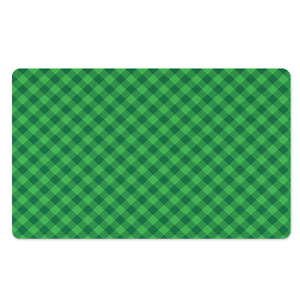 Irish Green Buffalo Plaid Print Polyester Doormat