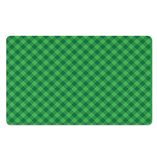 Irish Green Buffalo Plaid Print Polyester Doormat