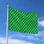 Irish Green Buffalo Plaid Print Polyester Flag