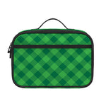 Irish Green Buffalo Plaid Print Portable Lunch Bag