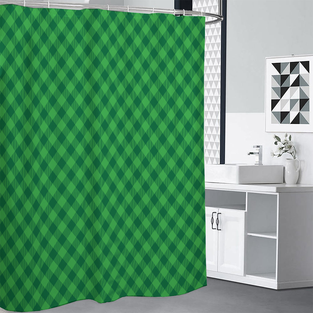 Irish Green Buffalo Plaid Print Premium Shower Curtain