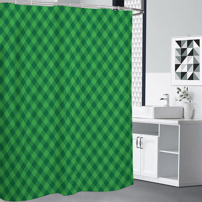 Irish Green Buffalo Plaid Print Premium Shower Curtain
