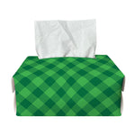 Irish Green Buffalo Plaid Print Rectangle Tissue Box Cover