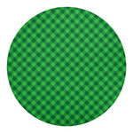 Irish Green Buffalo Plaid Print Round Blanket