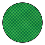 Irish Green Buffalo Plaid Print Round Floor Mat