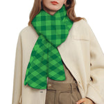 Irish Green Buffalo Plaid Print Scarf