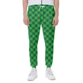 Irish Green Buffalo Plaid Print Joggers