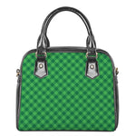 Irish Green Buffalo Plaid Print Shoulder Handbag
