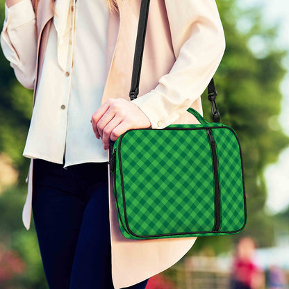 Irish Green Buffalo Plaid Print Shoulder Strap Bible Bag