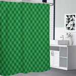 Irish Green Buffalo Plaid Print Shower Curtain