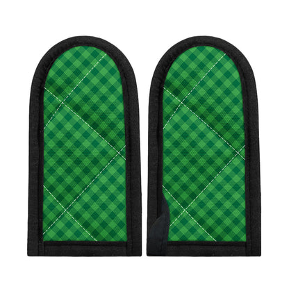 Irish Green Buffalo Plaid Print Skillet Handle Cover