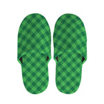 Irish Green Buffalo Plaid Print Slippers