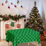 Irish Green Buffalo Plaid Print Tablecloth